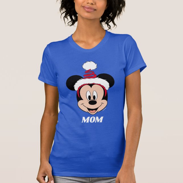 Mickey Mouse | Cute Christmas Hat T-Shirt (Front)