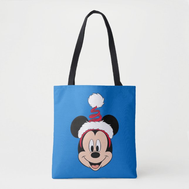 Mickey Mouse | Cute Christmas Hat Tote Bag (Front)
