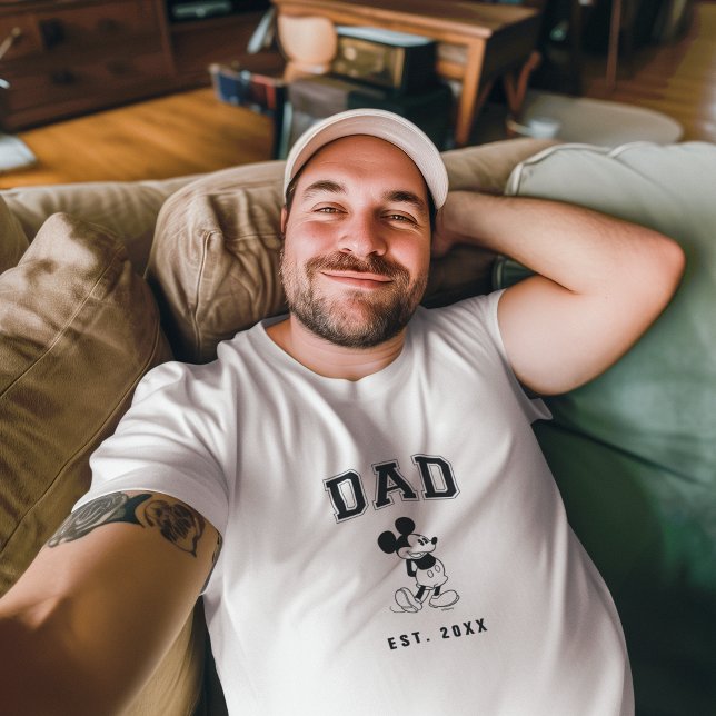 Mickey Mouse Dad with Date T-Shirt (AI person wearing shirt)