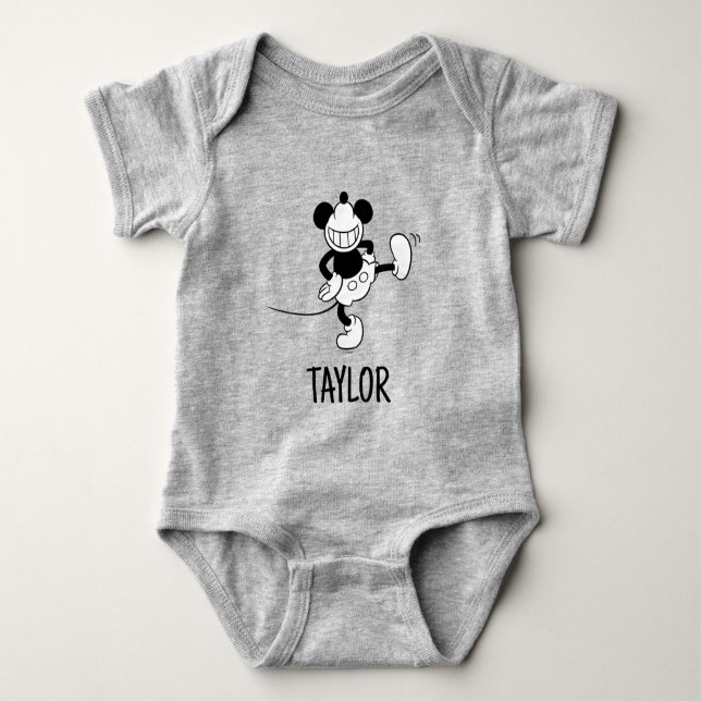 Mickey Mouse | Dancing | Add Your Name Baby Bodysuit (Front)