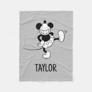 Mickey Mouse   Dancing   Add Your Name Fleece Blanket