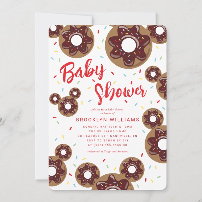 Mickey Mouse | Doughnut - Baby Shower Invitation (Front)