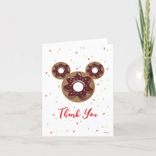 Mickey Mouse   Doughnut Sweet One - First Birthday Thank You Card
