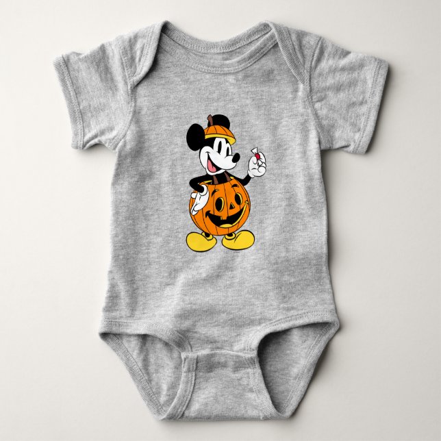 Mickey Mouse Dressed as a Pumpkin Baby Bodysuit (Front)