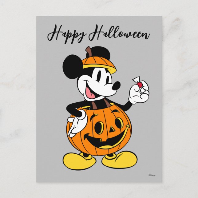 Mickey Mouse Dressed as a Pumpkin Postcard (Front)