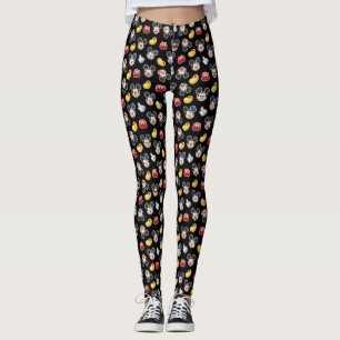 Mickey Mouse Emoji Black Pattern Leggings