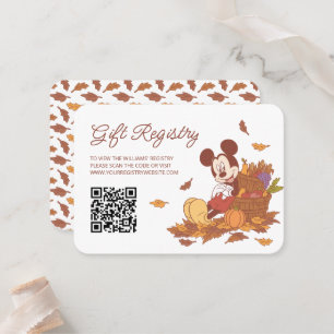 Mickey Mouse Fall Harvest Gift Registry Place Card