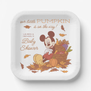 Mickey Mouse Fall Harvest Pumpkin Baby Shower Paper Plate