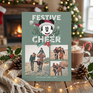 Mickey Mouse Festive Cheer Family Photo Collage Invitation