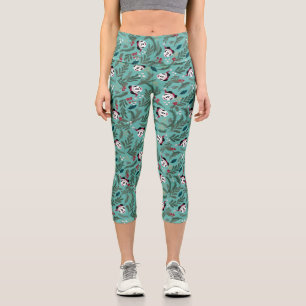 Mickey Mouse   Festive Cheer Pattern Capri Leggings