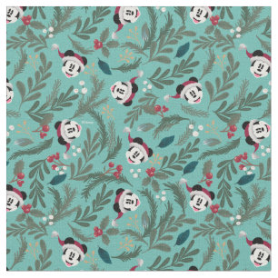 Mickey Mouse   Festive Cheer Pattern Fabric