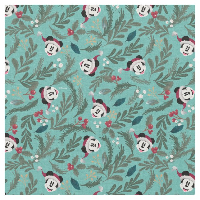 Mickey Mouse | Festive Cheer Pattern Fabric (Close Up)