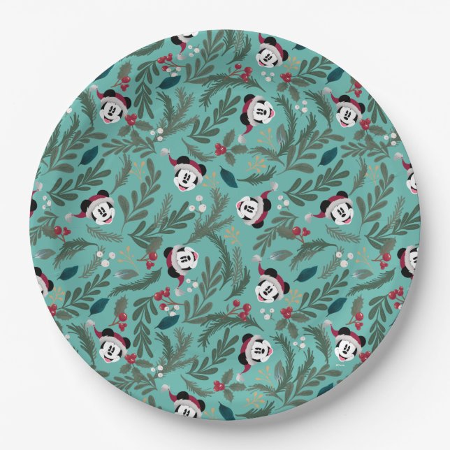 Mickey Mouse | Festive Cheer Pattern Paper Plate (Front)