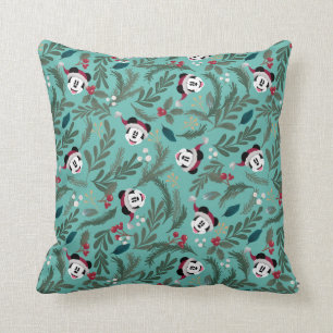 Mickey Mouse   Festive Cheer Pattern Throw Pillow