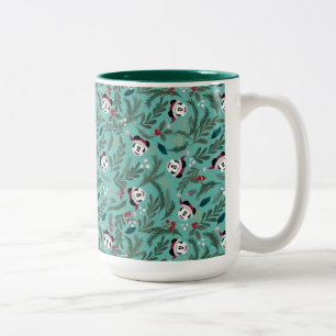 Mickey Mouse   Festive Cheer Pattern Two-Tone Coffee Mug
