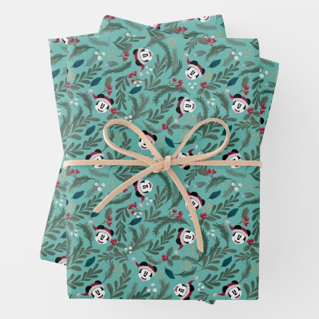 Mickey Mouse | Festive Cheer Pattern Wrapping Paper Sheet (In situ)