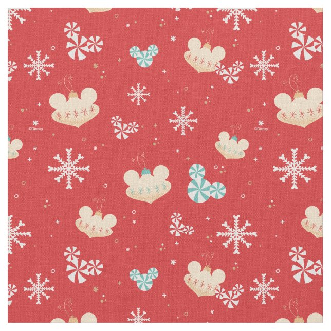 Mickey Mouse | Festive Christmas Pattern Fabric (Close Up)
