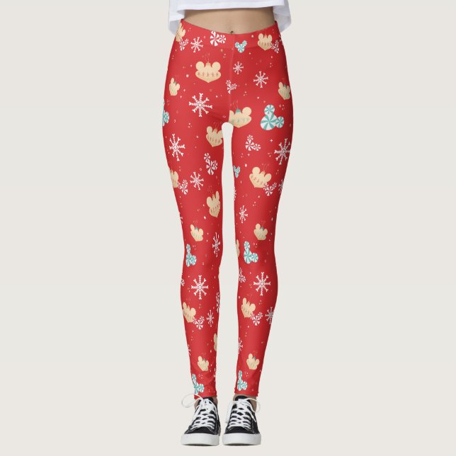 Mickey Mouse | Festive Christmas Pattern Leggings (Front)
