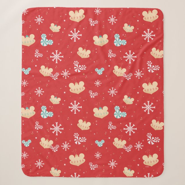 Mickey Mouse | Festive Christmas Pattern Sherpa Blanket (Front)