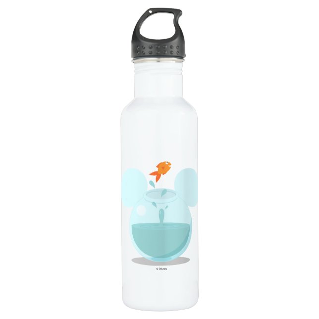 Mickey Mouse Fish Bowl Icon 710 Ml Water Bottle (Front)