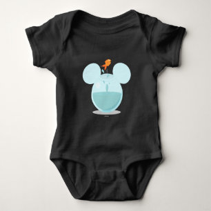 Mickey Mouse Fish Bowl Icon Baby Bodysuit
