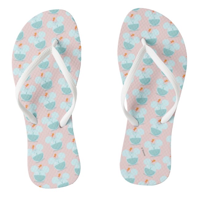 Mickey Mouse Fish Bowl Icon Flip Flops (Footbed)