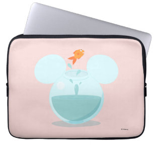 Mickey Mouse Fish Bowl Icon Laptop Sleeve