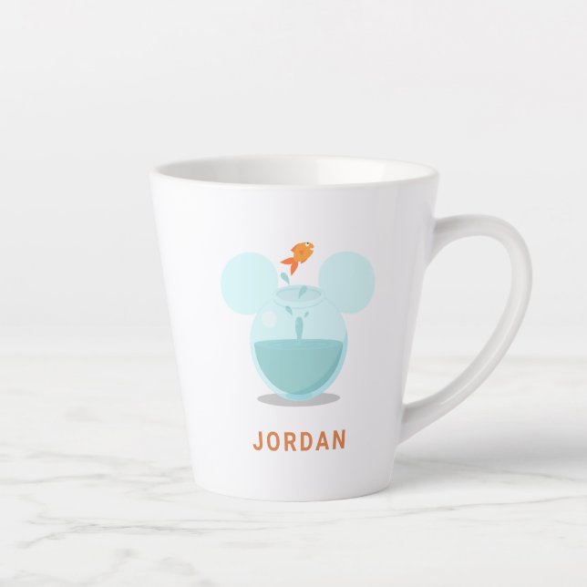 Mickey Mouse Fish Bowl Icon Latte Mug (Right)