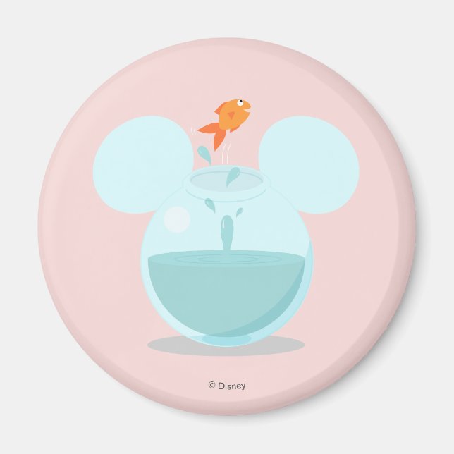 Mickey Mouse Fish Bowl Icon Magnet (Front)