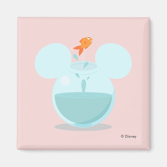 Mickey Mouse Fish Bowl Icon Magnet (Front)