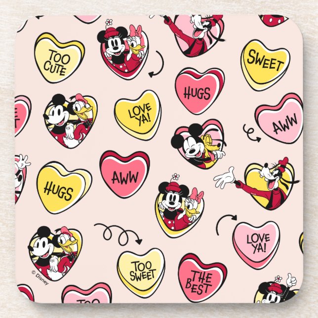 Mickey Mouse & Friends | Valentine Heart Candy Coaster (Front)