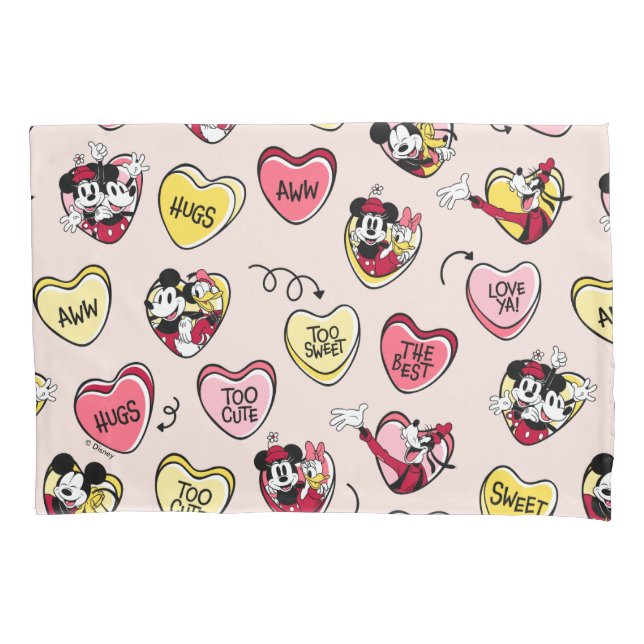 Mickey Mouse & Friends | Valentine Heart Candy Pillowcase (Front)