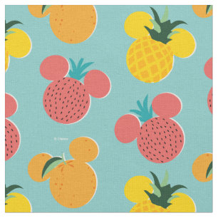 Mickey Mouse Fruit Icon Pattern Fabric