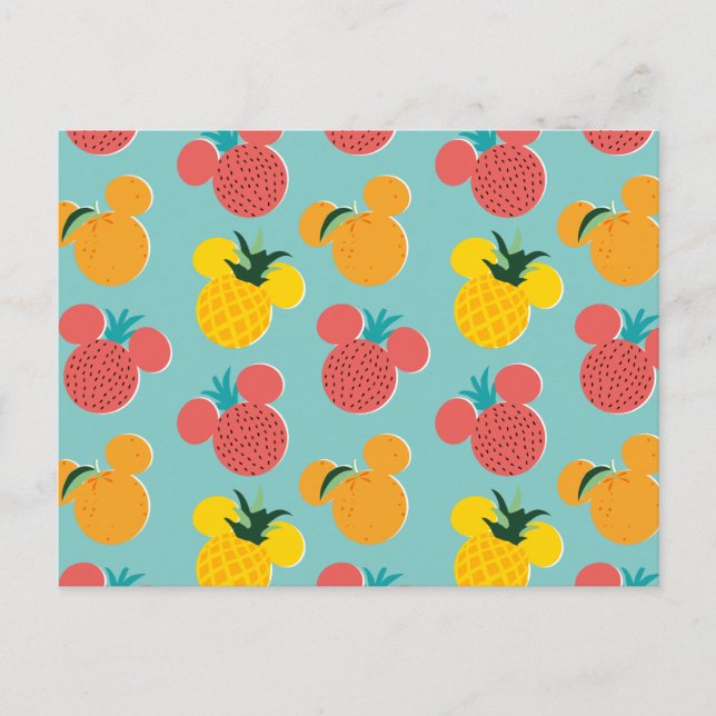 Mickey Mouse Fruit Icon Pattern Postcard (Front)