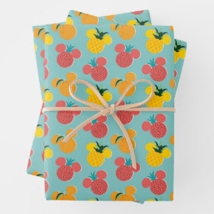 Mickey Mouse Fruit Icon Pattern Wrapping Paper Sheet