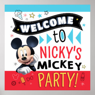 Mickey Mouse Fun Birthday Customizable Party sign