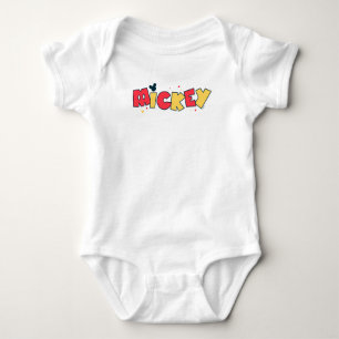 Mickey Mouse   Fun Font Mickey Baby Bodysuit