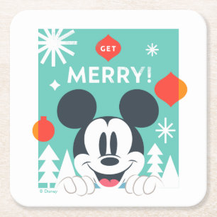 Mickey Mouse Get Merry! Square Paper Coaster