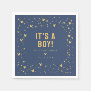Mickey Mouse Gold Confetti Baby Shower Napkin