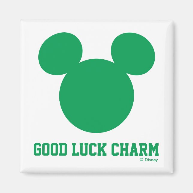 Mickey Mouse Good Luck Charm | St. Patrick's Day Magnet (Front)