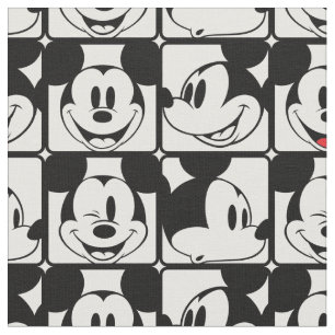 Mickey Mouse   Grid Pattern Fabric