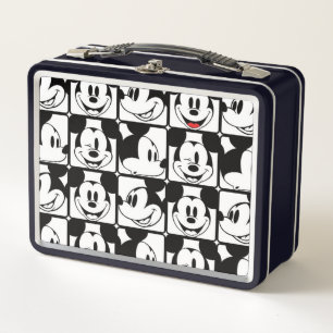 Mickey Mouse Grid Pattern Metal Lunch Box