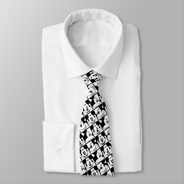 Mickey Mouse | Grid Pattern Tie (Tied)