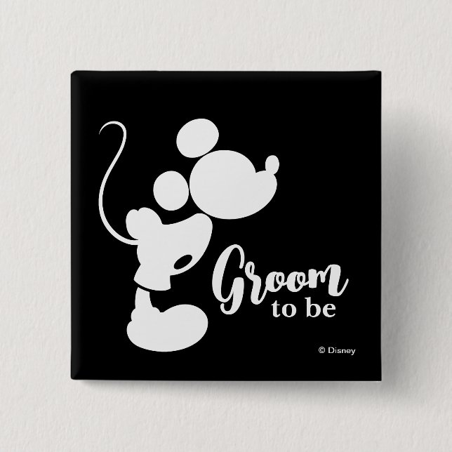 Mickey Mouse Groom to be  2 Inch Square Button (Front)