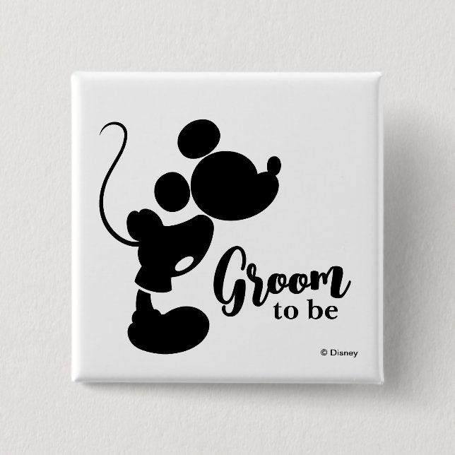 Mickey Mouse Groom to be  2 Inch Square Button (Front)