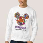 Mickey Mouse Halloween Family Vacation Sweatshirt<br><div class="desc">Celebrate spooky season in Disney style with this fun Halloween shirt featuring a colourful Mickey Mouse head filled with cute Halloween icons. The design includes playful pumpkins, friendly ghosts, candy corn, bats, and smiling skulls surrounding the bold text “Happy Halloween.” Beneath the artwork, your family name and vacation year are...</div>