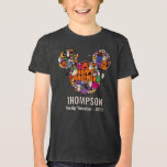 Mickey Mouse Halloween Family Vacation Tri-Blend Shirt<br><div class="desc">Celebrate spooky season in Disney style with this fun Halloween shirt featuring a colourful Mickey Mouse head filled with cute Halloween icons. The design includes playful pumpkins, friendly ghosts, candy corn, bats, and smiling skulls surrounding the bold text “Happy Halloween.” Beneath the artwork, your family name and vacation year are...</div>