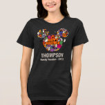 Mickey Mouse Halloween Family Vacation Tri-Blend Shirt<br><div class="desc">Celebrate spooky season in Disney style with this fun Halloween shirt featuring a colourful Mickey Mouse head filled with cute Halloween icons. The design includes playful pumpkins, friendly ghosts, candy corn, bats, and smiling skulls surrounding the bold text “Happy Halloween.” Beneath the artwork, your family name and vacation year are...</div>