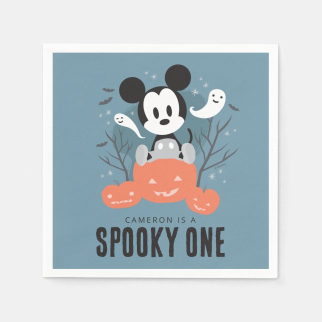 Mickey Mouse | Halloween Spooky One Birthday  Napkin (Front)