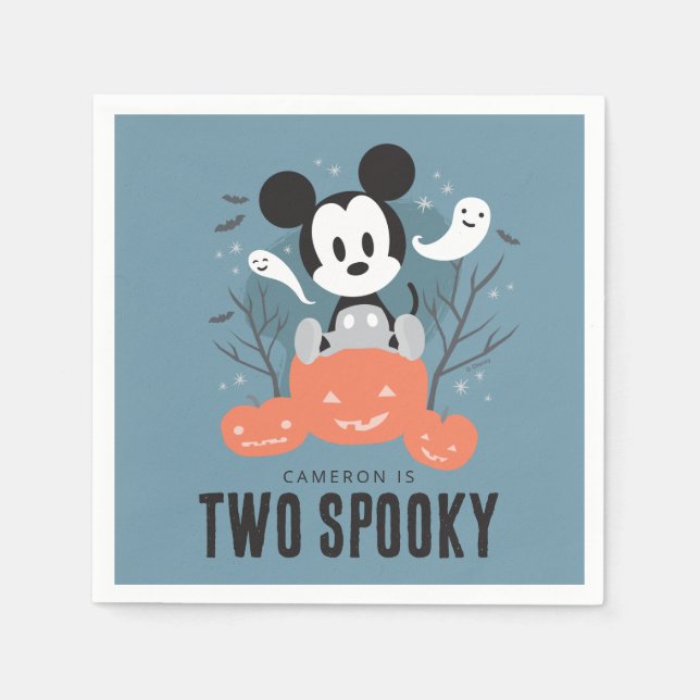 Mickey Mouse | Halloween Two Spooky Birthday  Napkin (Front)